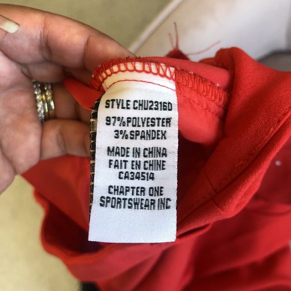 Jules & Leopold Red Trousers Cropped Stretch Pull On Casual Pants Size Large - Picture 9 of 10